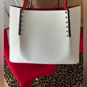 AUTHENTIC Christian Louboutin Cabarock Crocodile embossed leather large bag